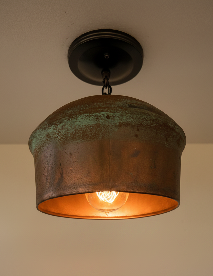 Modern Handcrafted Copper Pendant Light 8.5"