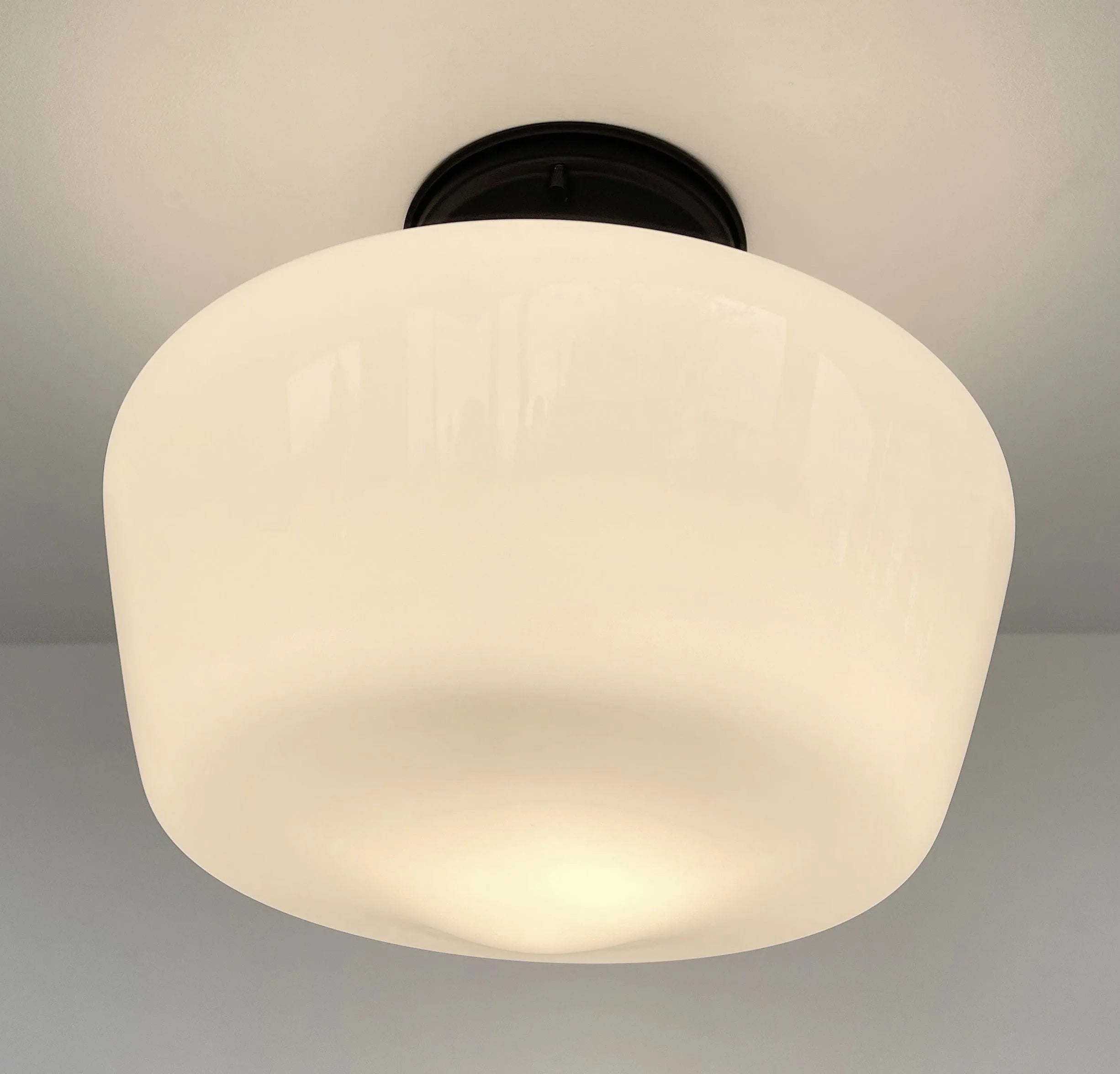 Large Milk Glass Schoolhouse Ceiling Light