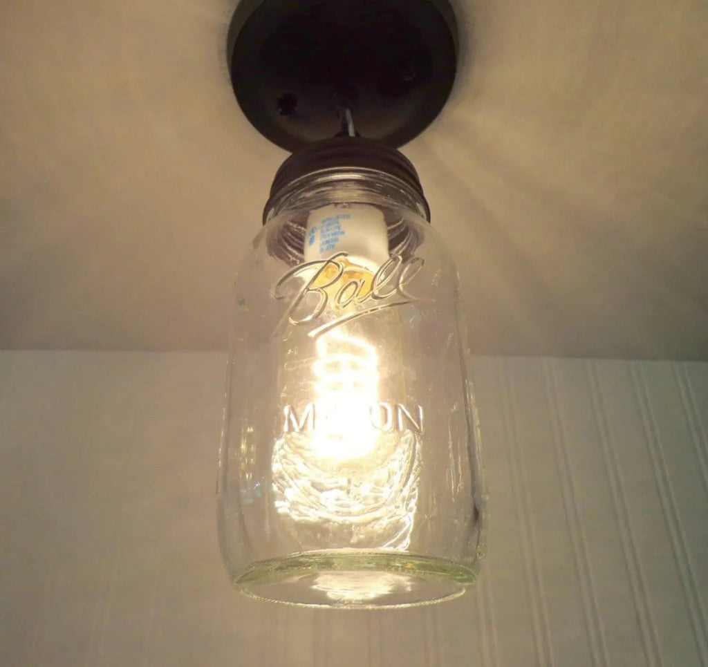 Farmhouse Mason Jar Ceiling Light