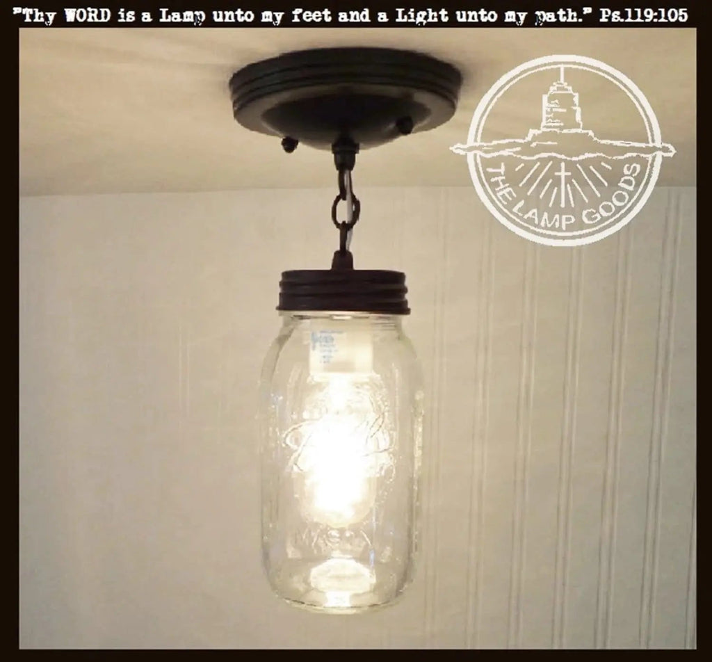 Farmhouse Mason Jar Ceiling Light
