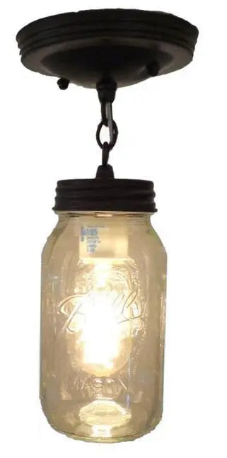 Farmhouse Mason Jar Ceiling Light