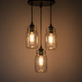 Rustic Mason Jar Chandelier Light Trio