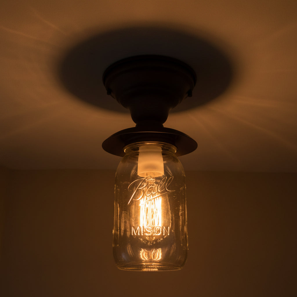Mason Jar Exterior Outdoor Porch Farmhouse Ceiling Light Fixture