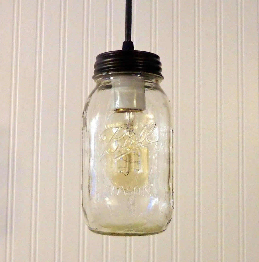 Mason Jar Pendant Light Quart