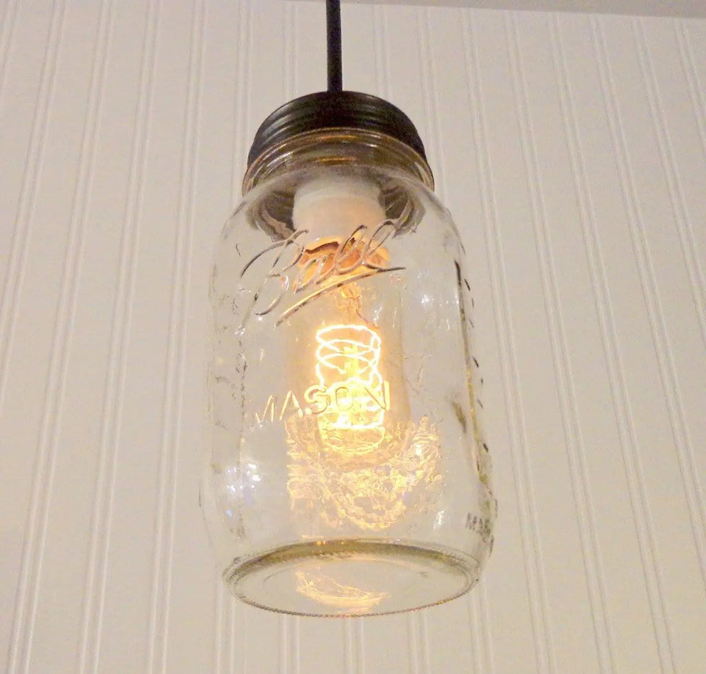 Mason Jar Pendant Light Quart