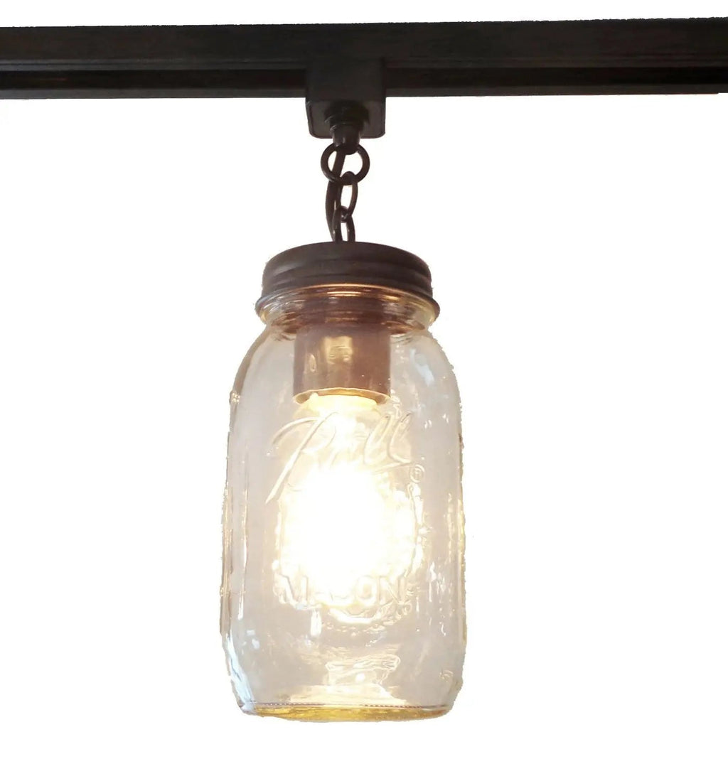Mason Jar Track Lighting Trio