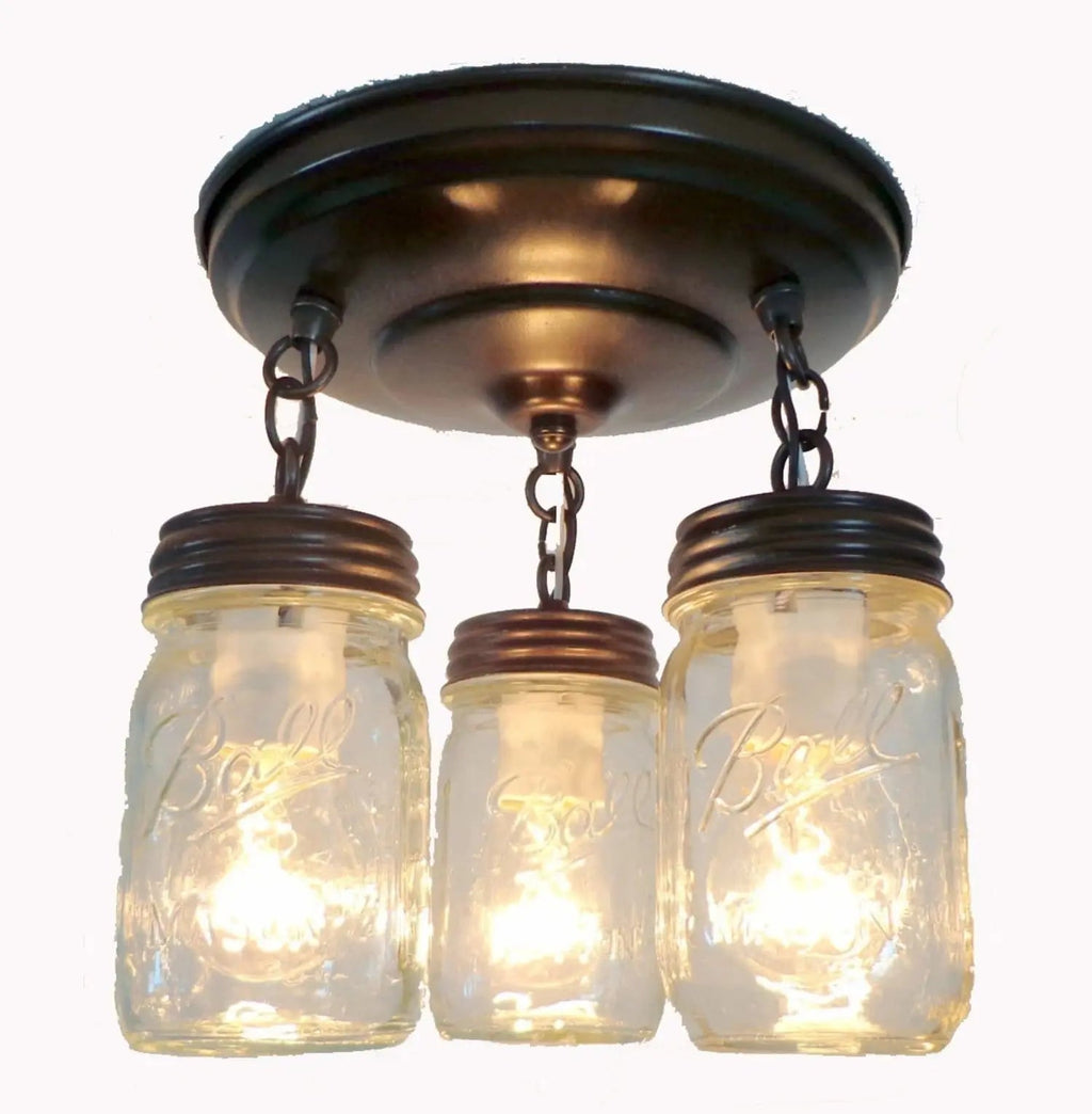 Rustic Jar Pendant Ceiling Trio