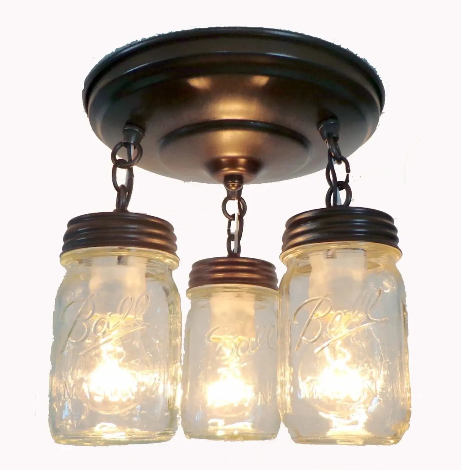 Rustic Jar Pendant Ceiling Trio
