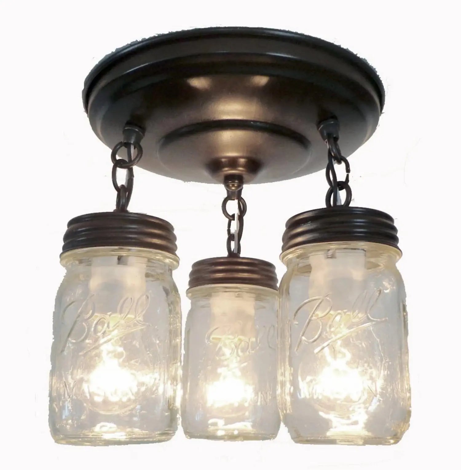 Rustic Jar Pendant Ceiling Trio