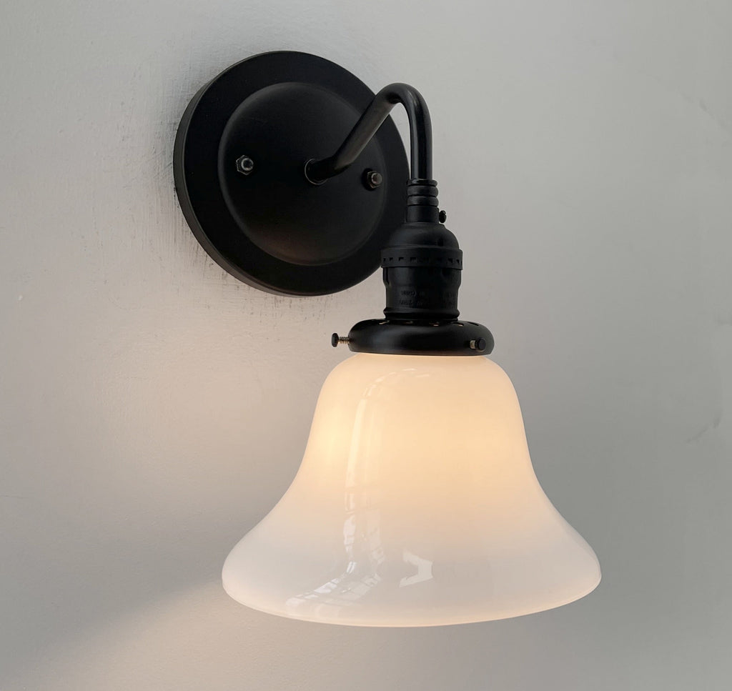 Antique 1930's Milk Glass Wall Sconce Lighting