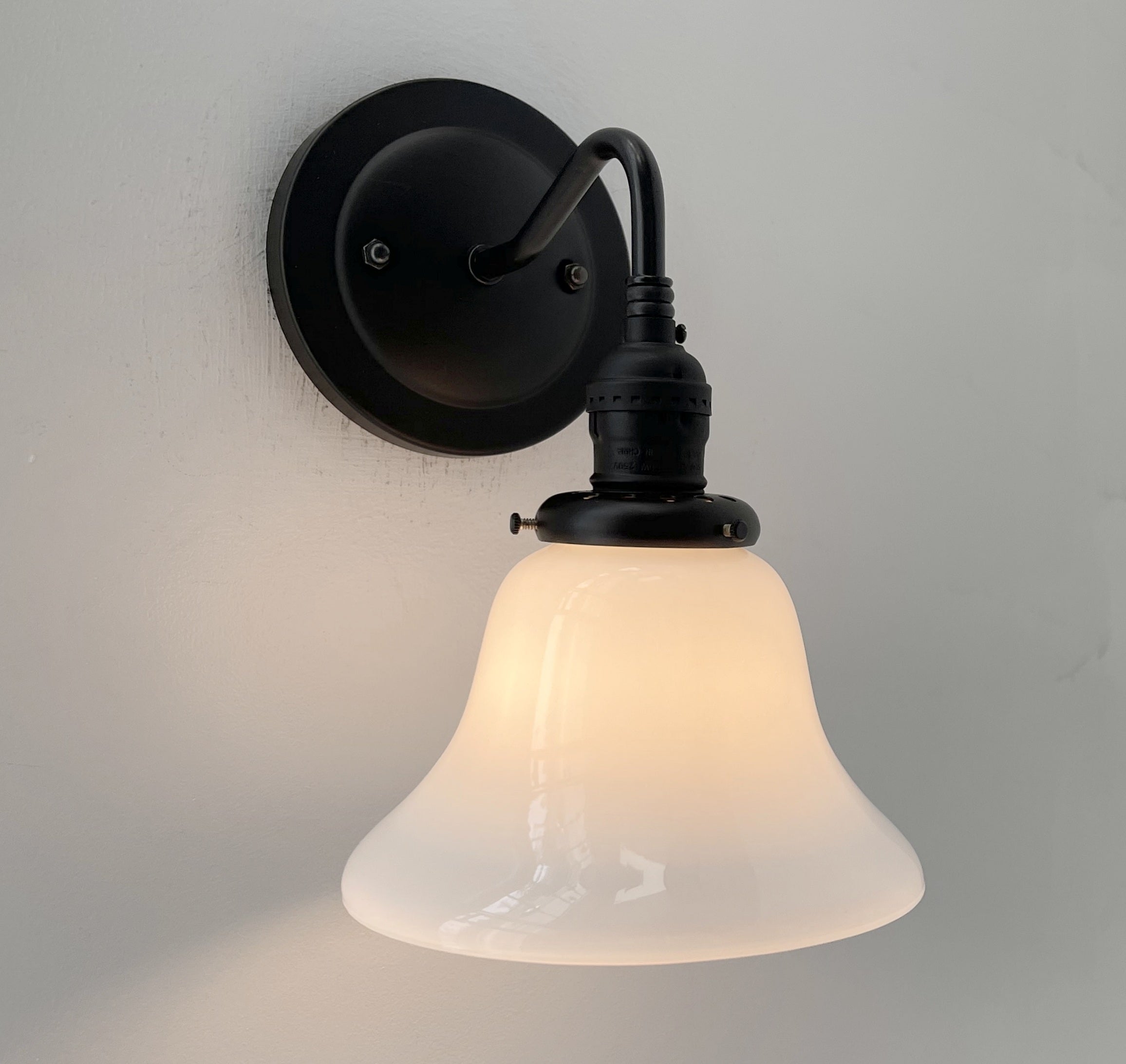 Antique 1930's Milk Glass Wall Sconce Lighting