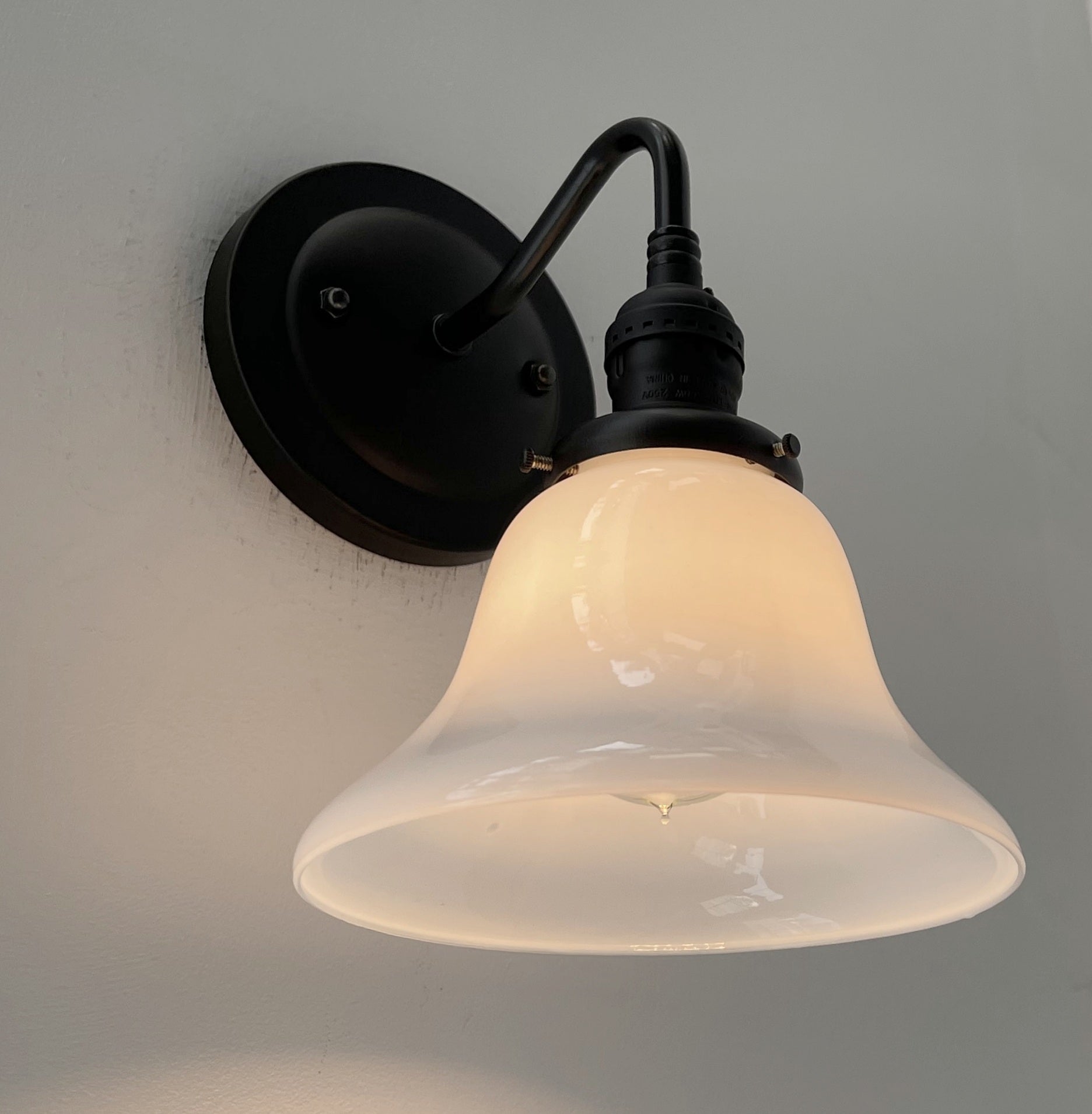 Antique 1930's Milk Glass Wall Sconce Lighting