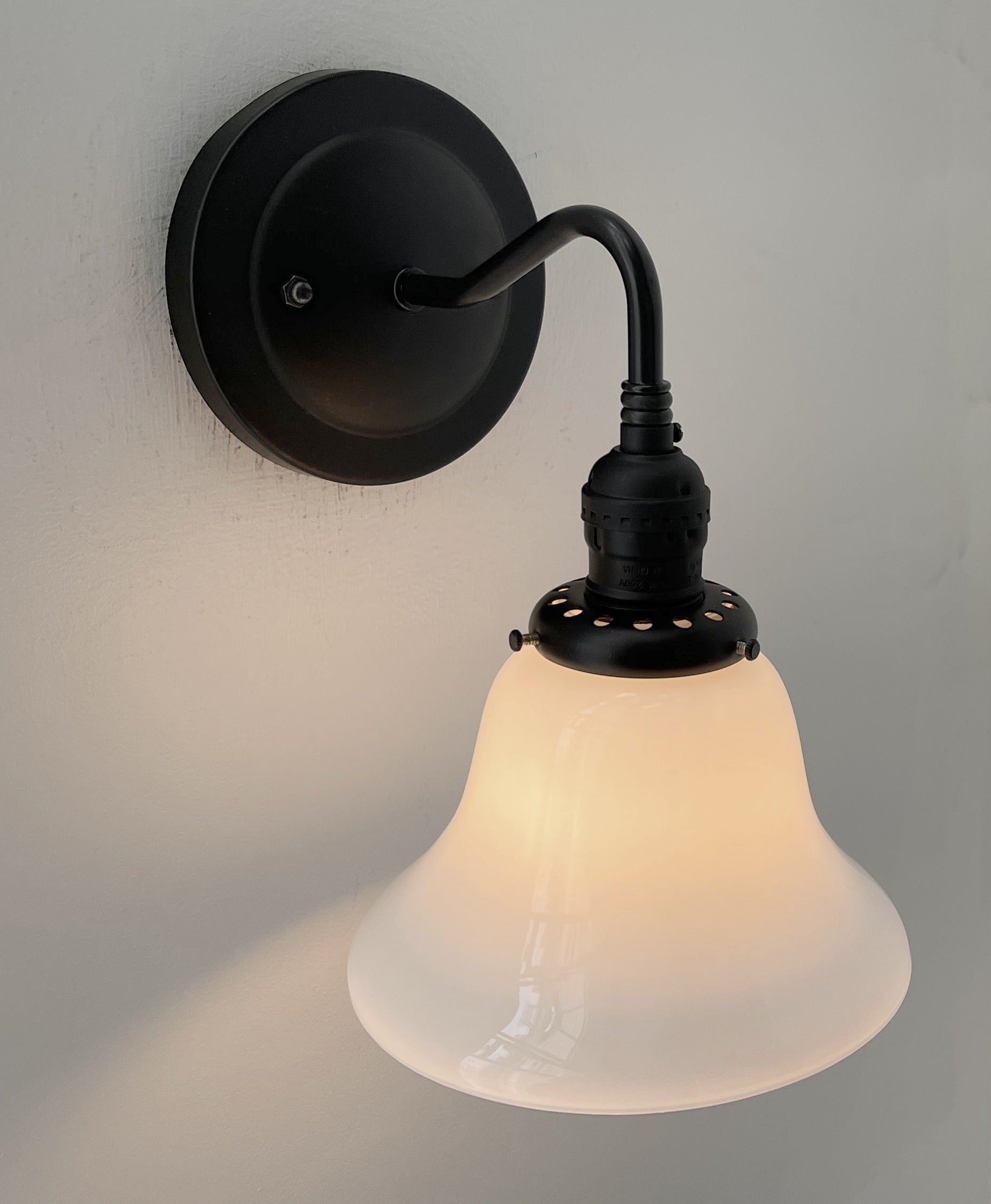Antique 1930's Milk Glass Wall Sconce Lighting