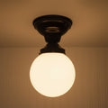 Modern Milk Glass Globe Ceiling Light