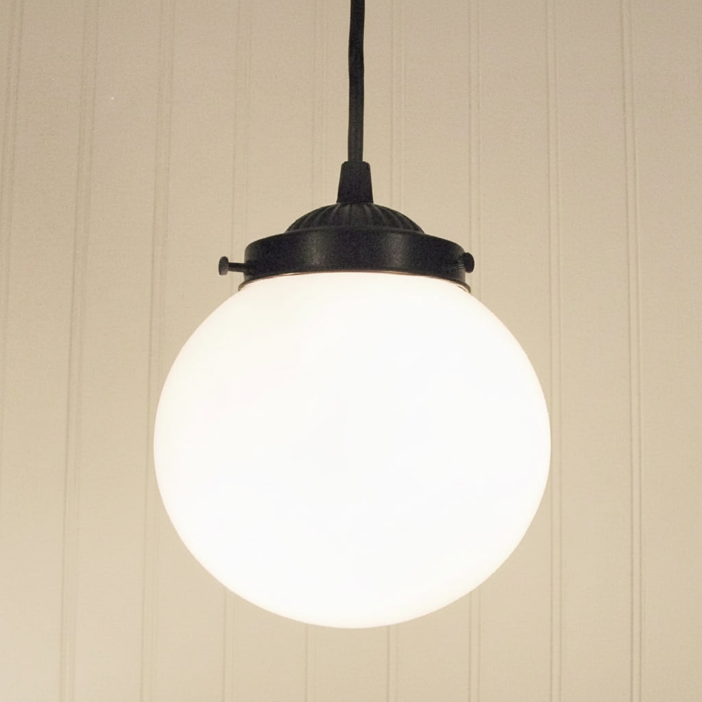 Milk Glass Globe Pendant Light