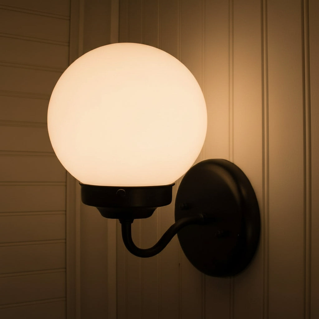 Milk Glass Modern Wall Sconce Light Fixture