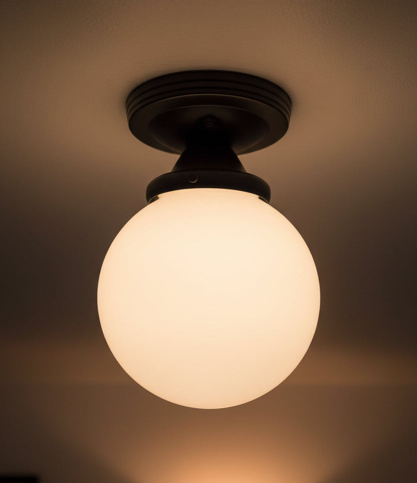 Modern Opal Schoolhouse Globe Ceiling Light