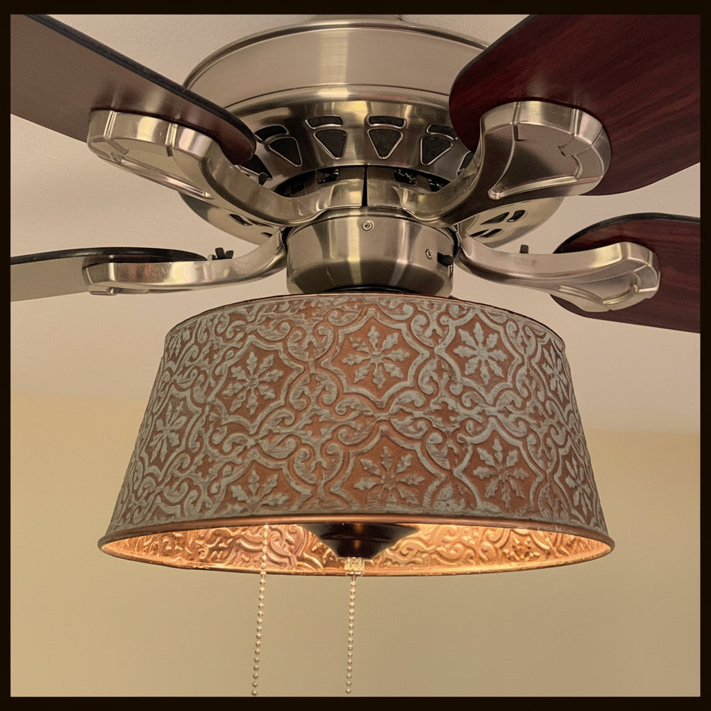 Ornate Copper Ceiling Fan Light Kit Makeover Replacement