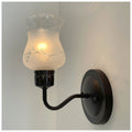 Retro Etched 1960s Glass Wall Sconce