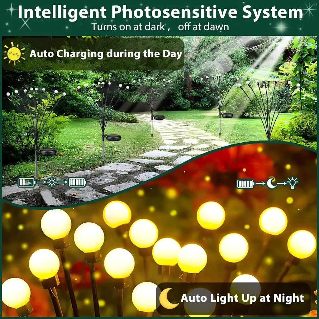 Solar Firefly LED Outdoor Garden Lights 8‑Pack