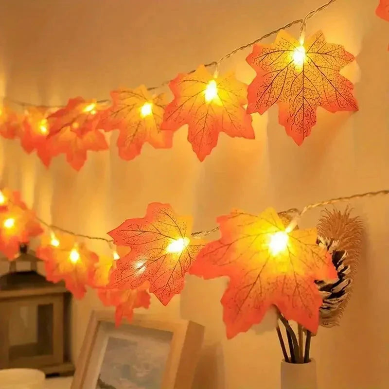 Battery Maple Leaf LED String Lights 10/20 Count