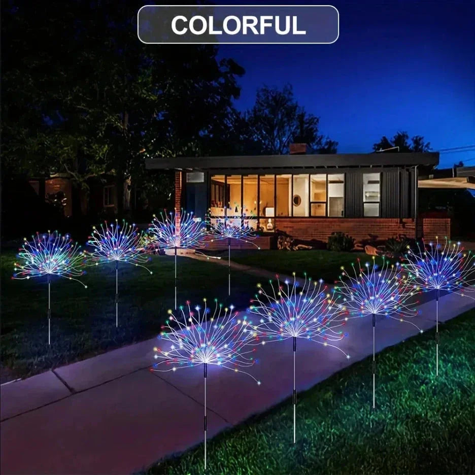 LED Solar Fireworks Outdoor Garden Lights
