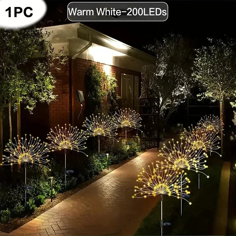 LED Solar Fireworks Outdoor Garden Lights