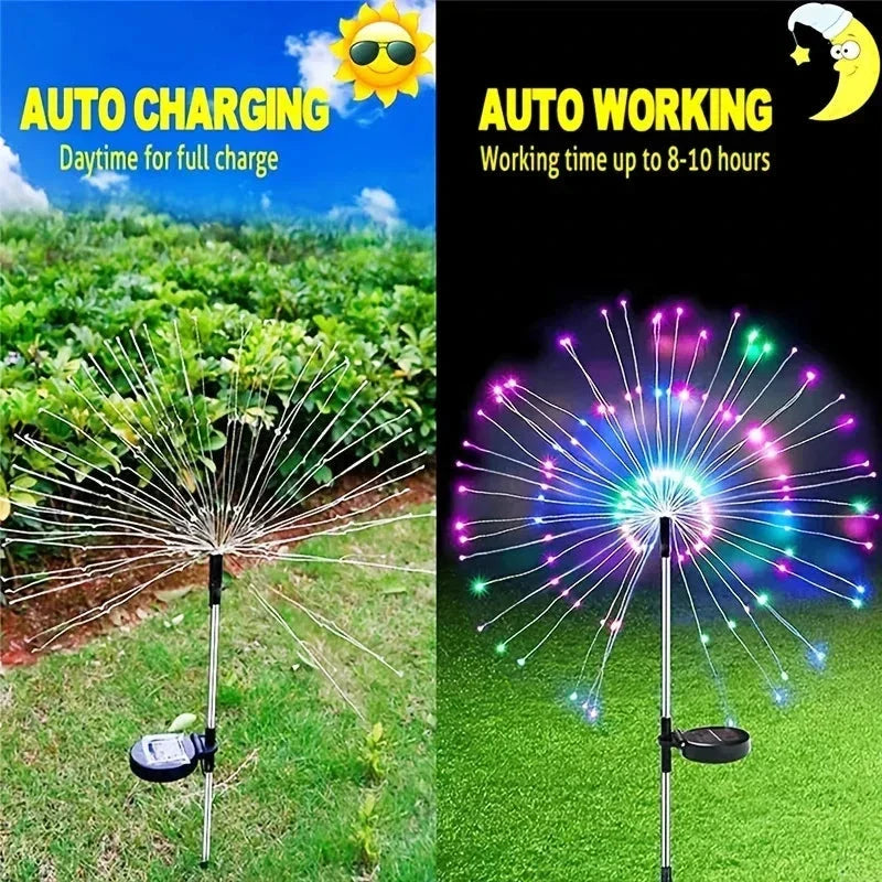 LED Solar Fireworks Outdoor Garden Lights