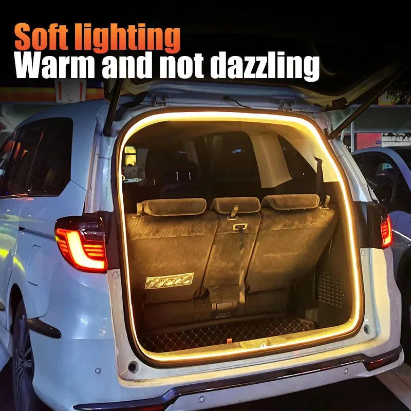 LED Car Trunk Light Strip — Automatic on/off, clean and direct for search