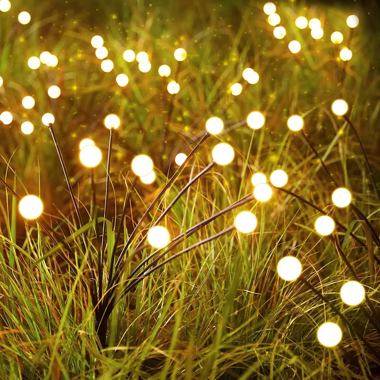 Solar Firefly Warm White Outdoor Lights 8‑Pack