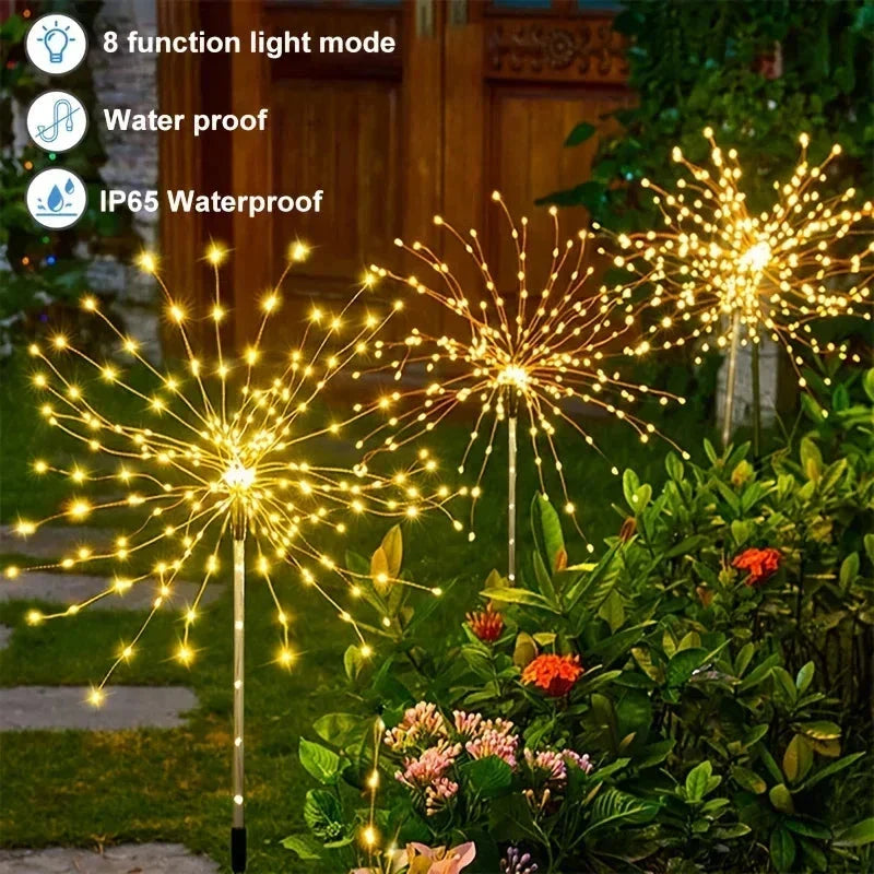 LED Solar Fireworks Outdoor Garden Lights