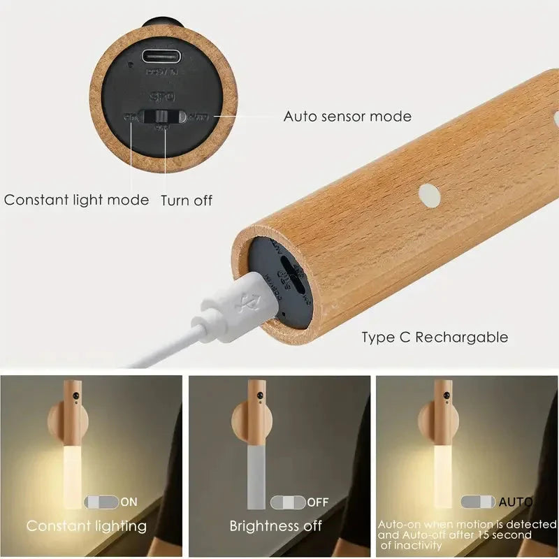 Smart Motion Sensor Rechargeable LED Night Light