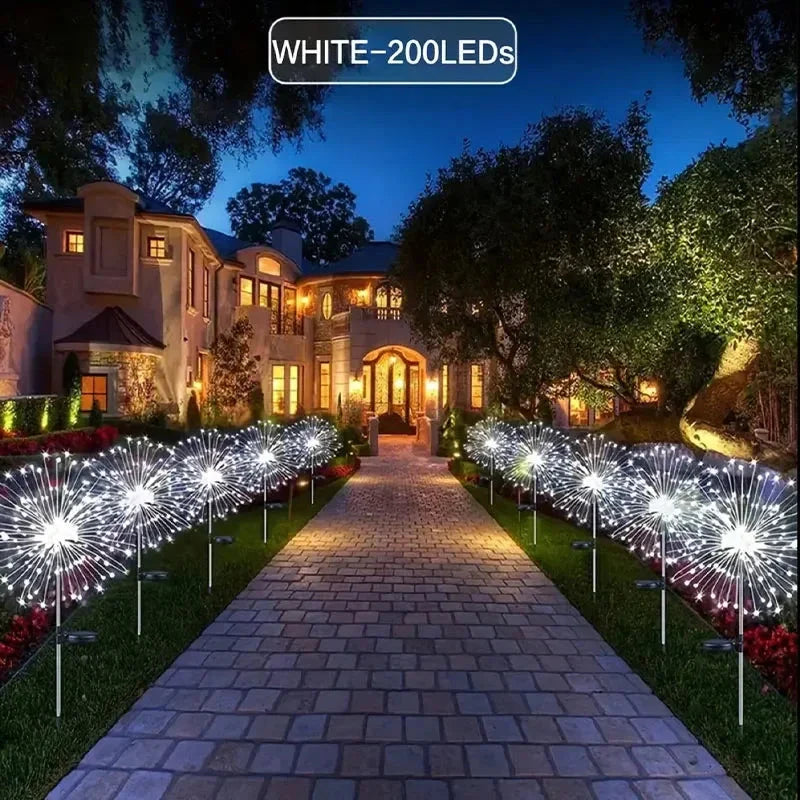 LED Solar Fireworks Outdoor Garden Lights