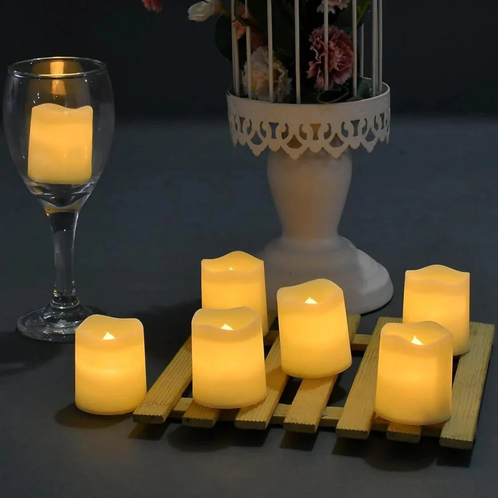 Flickering LED Ivory Flameless Tealight Candle