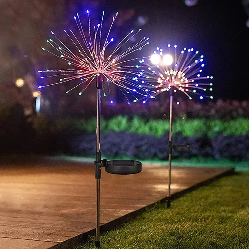 LED Solar Fireworks Outdoor Garden Lights
