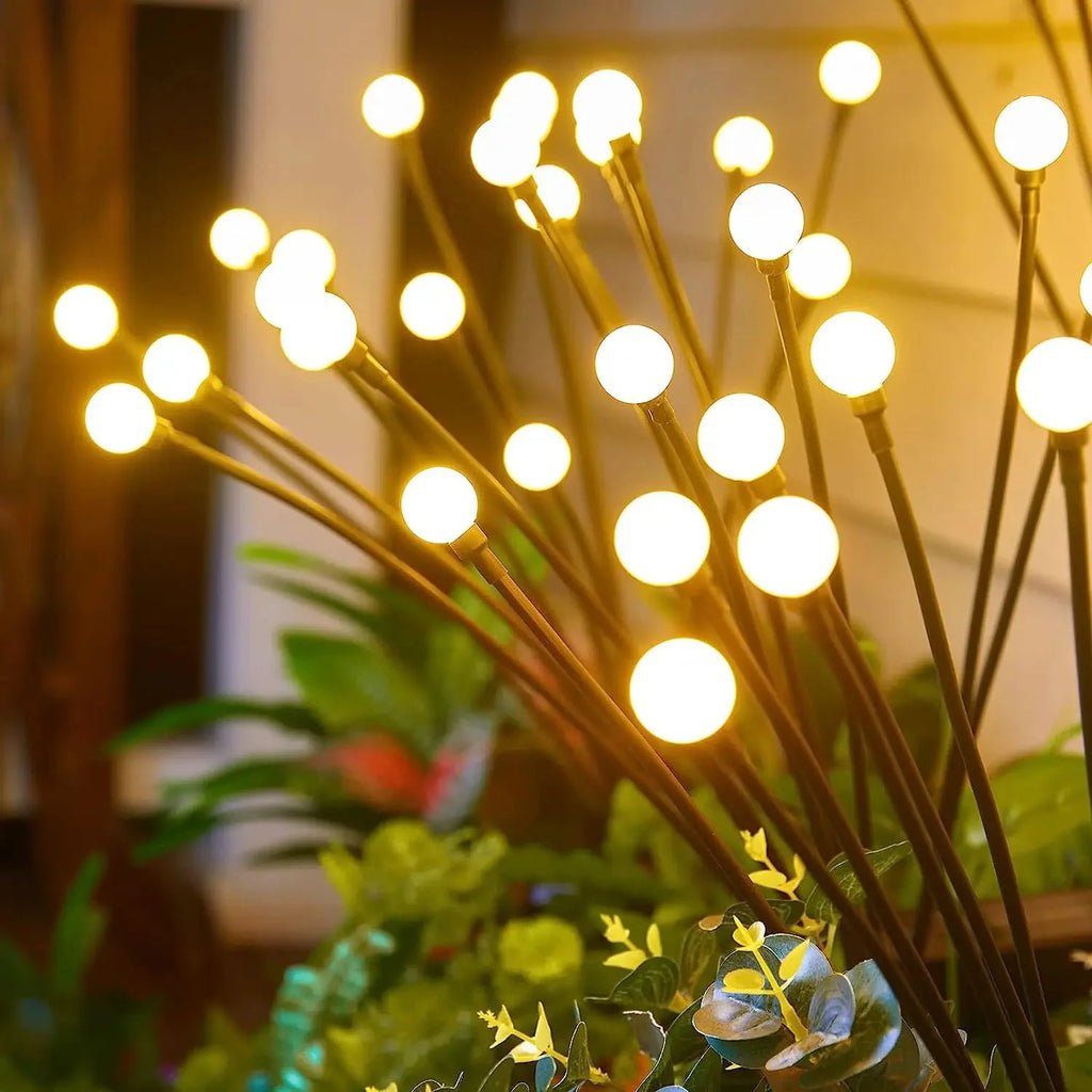 Solar Firefly Warm White Outdoor Lights 8‑Pack