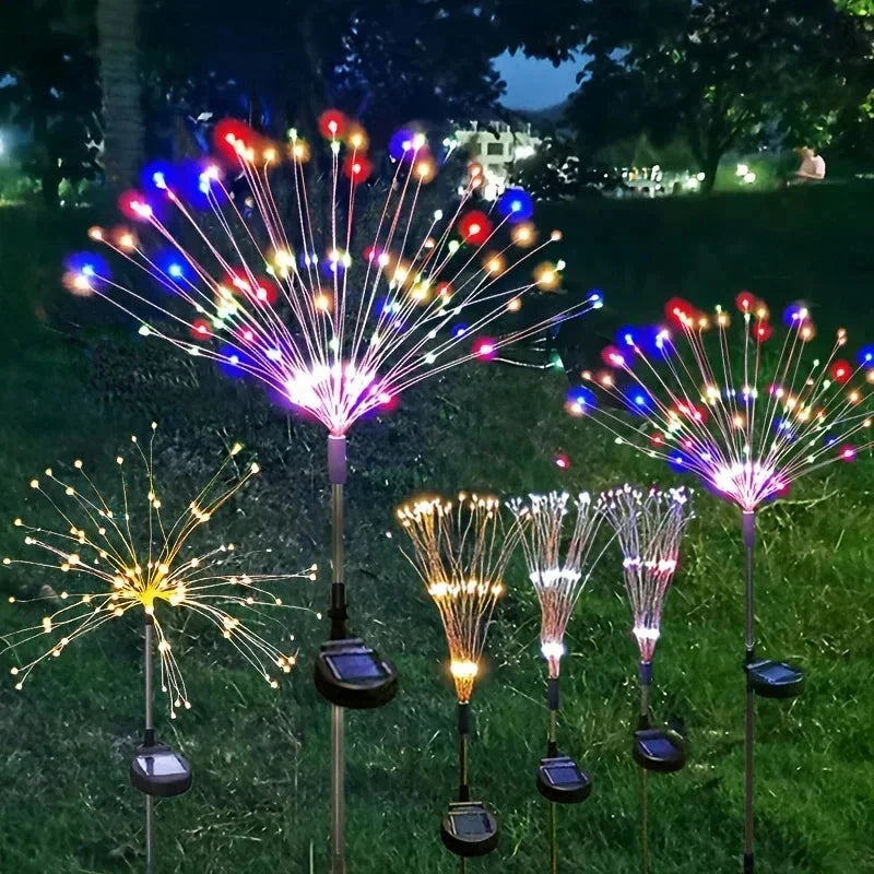 LED Solar Fireworks Outdoor Garden Lights