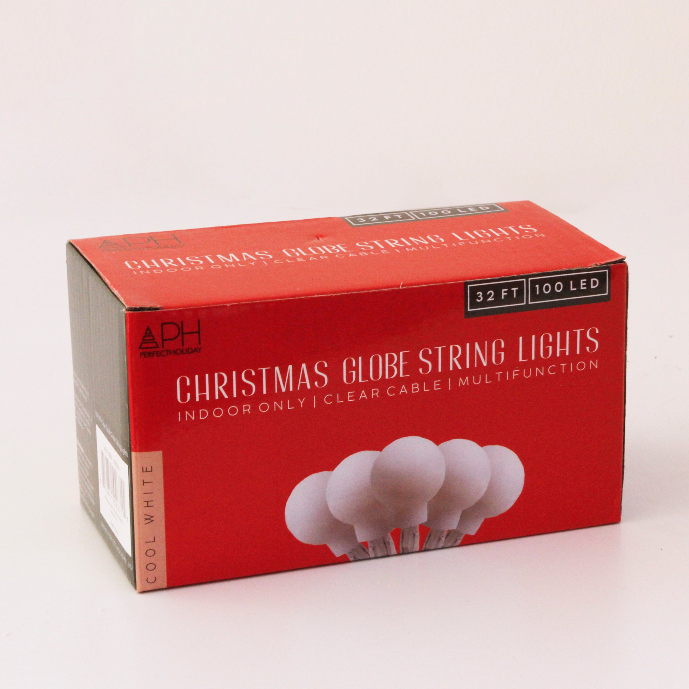 Frosted Globe 100 LED String Light Bulb with connector - White