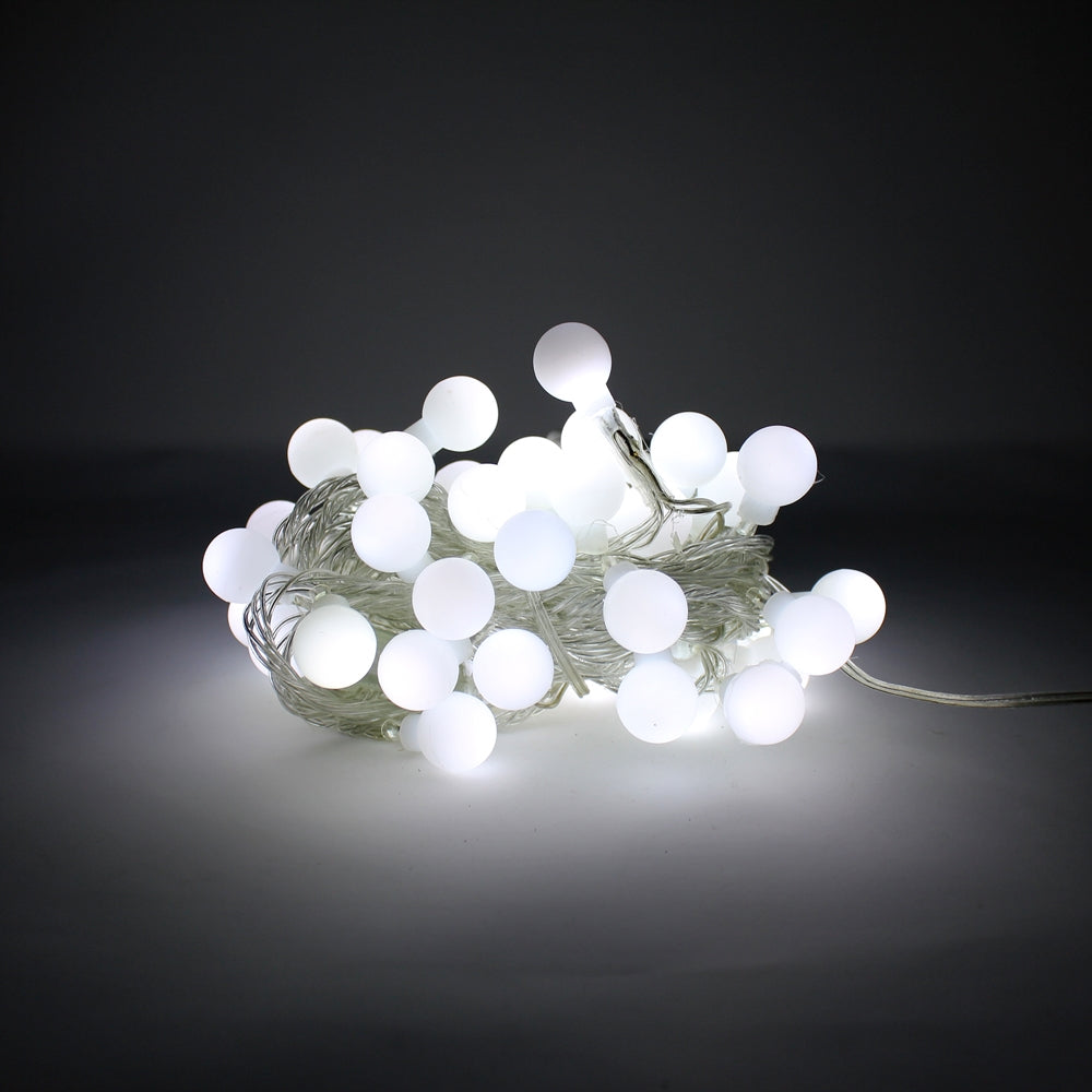 Frosted Globe 100 LED String Light Bulb with connector - White