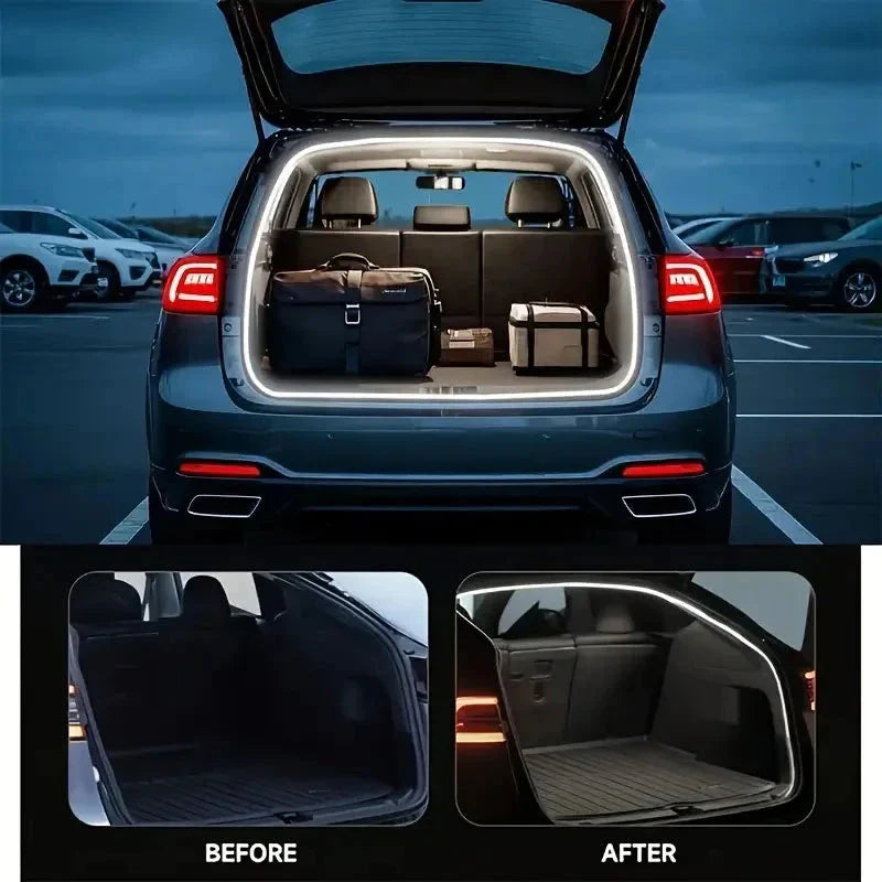 LED Car Trunk Light Strip — Automatic on/off, clean and direct for search