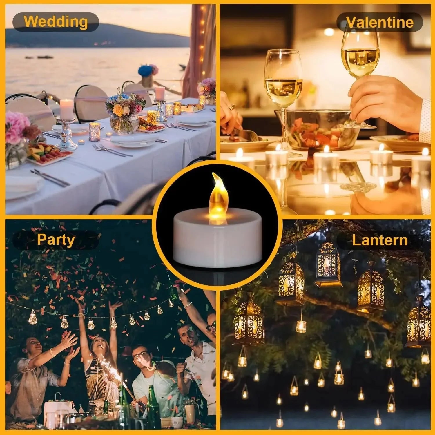 Candlium Warm Yellow LED Flameless Tea Lights
