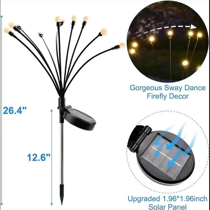 Solar Firefly LED Outdoor Garden Lights 8‑Pack