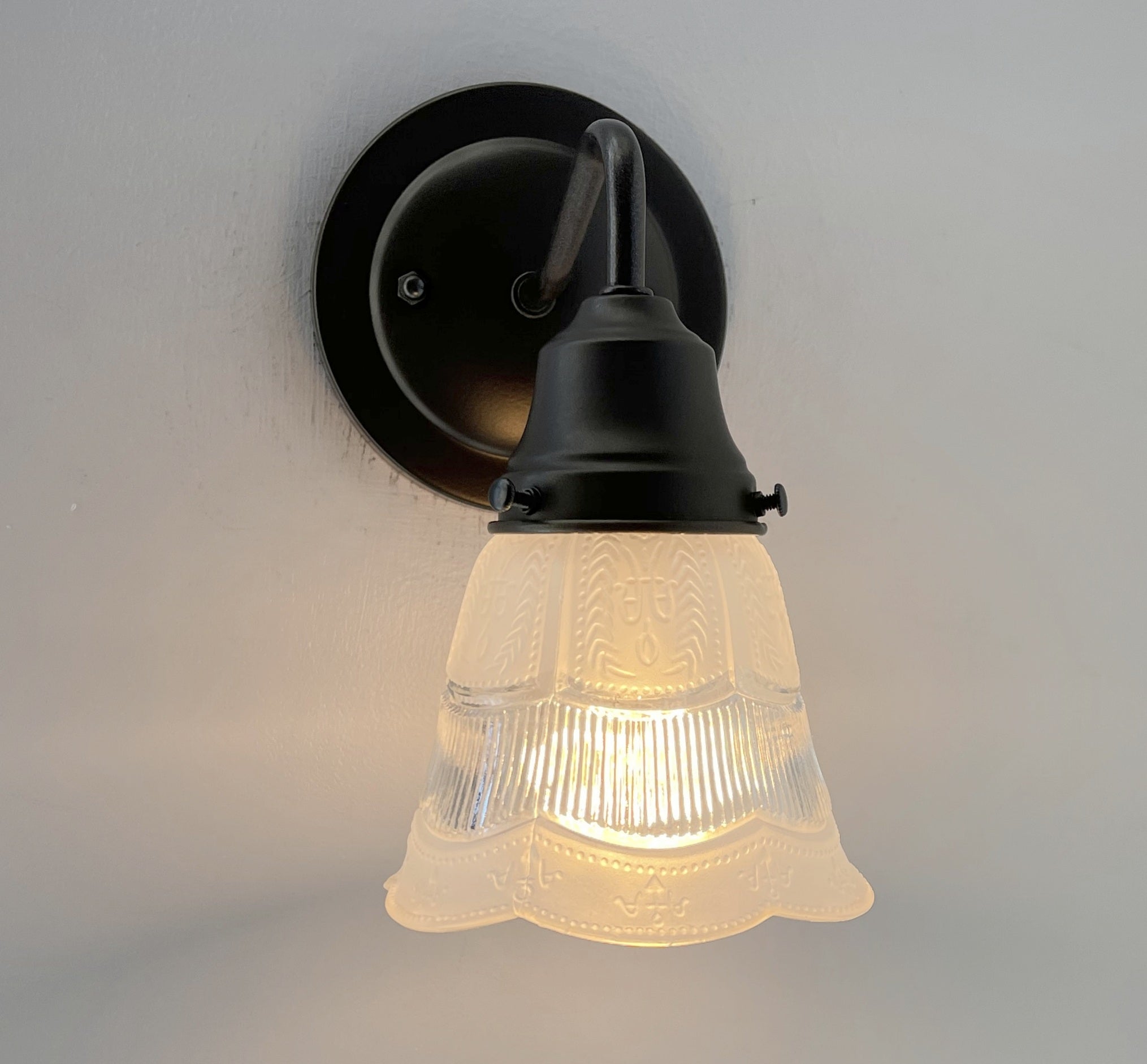 Fluted Antique Vanity 1960s Sconce Wall Light