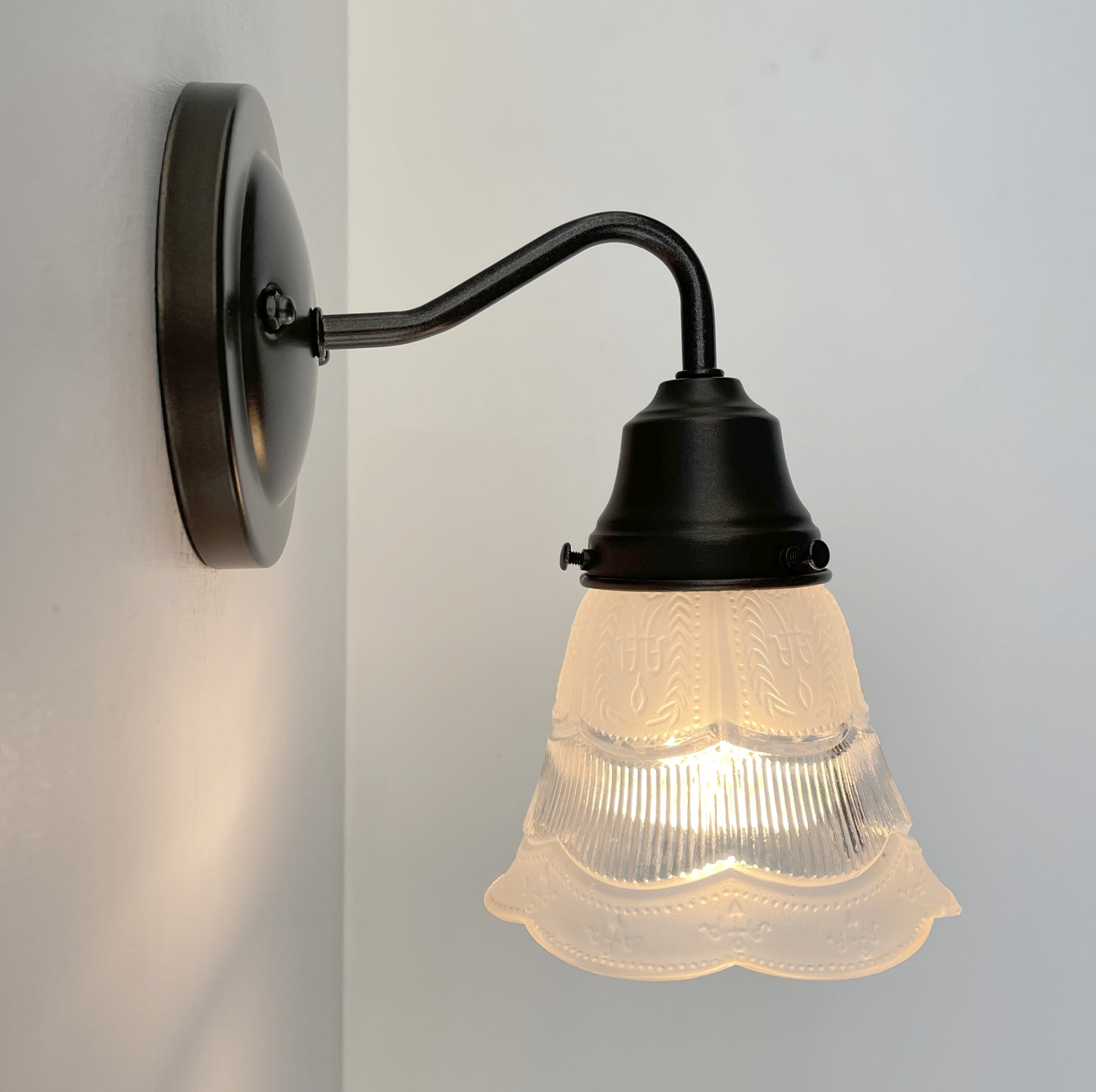 Fluted Antique Vanity 1960s Sconce Wall Light