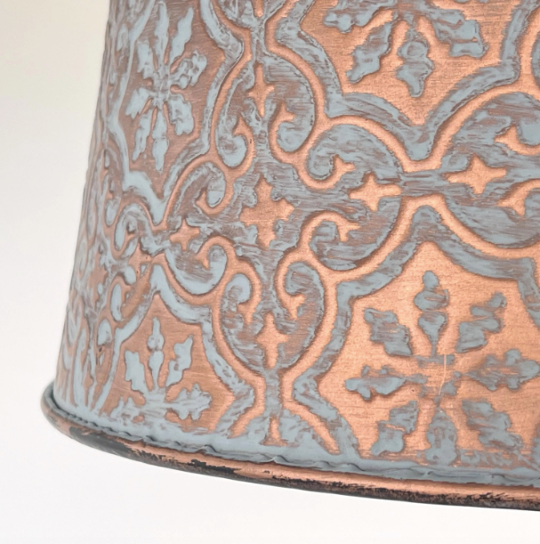 Ornate Copper Farmhouse Ceiling Light 4-Bulb Flush Mount