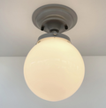 Modern Grey Milk Glass Ceiling Light