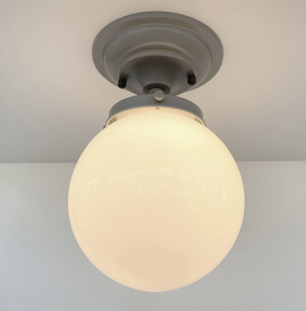 Modern Grey Milk Glass Ceiling Light
