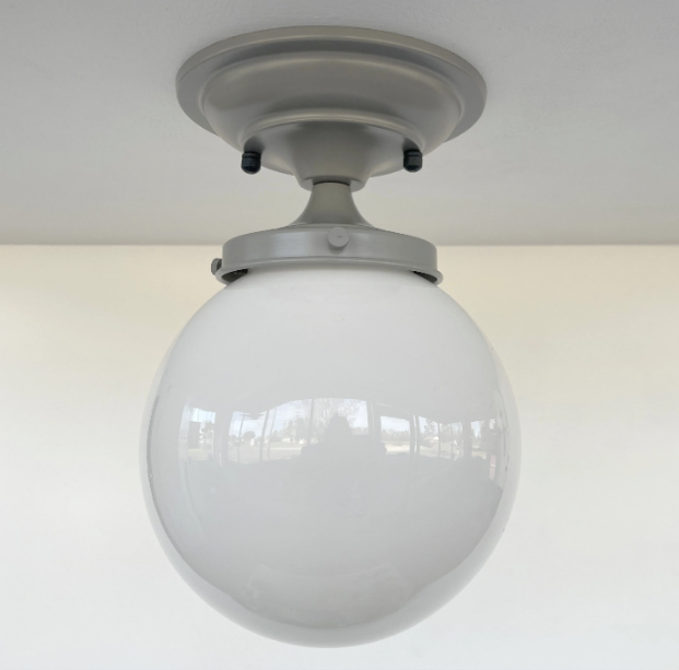 Modern Grey Milk Glass Ceiling Light