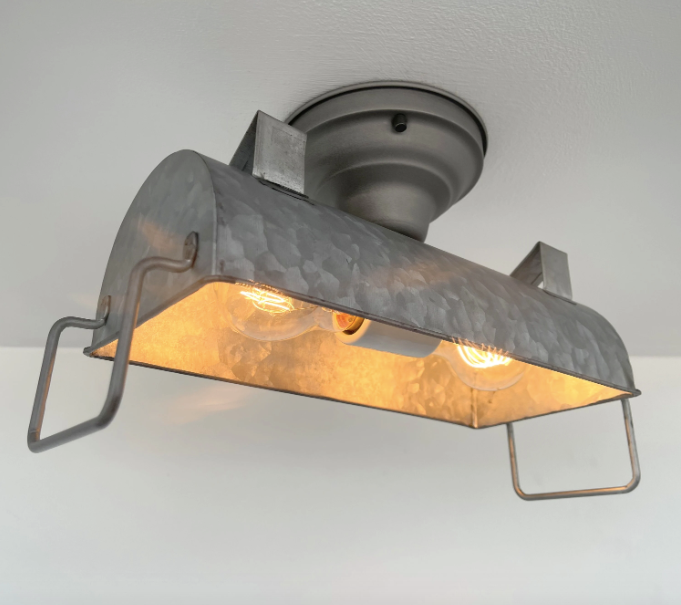 Farmhouse Galvanized Industrial Ceiling Fixture
