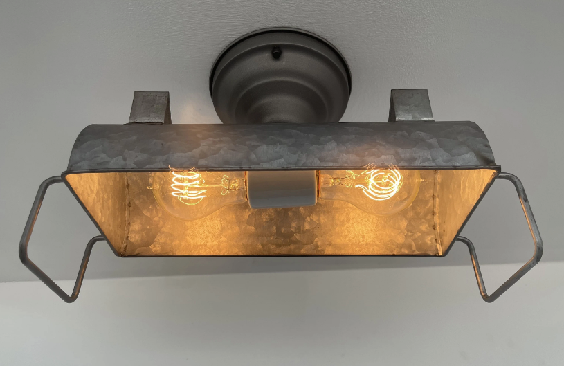Farmhouse Galvanized Industrial Ceiling Fixture